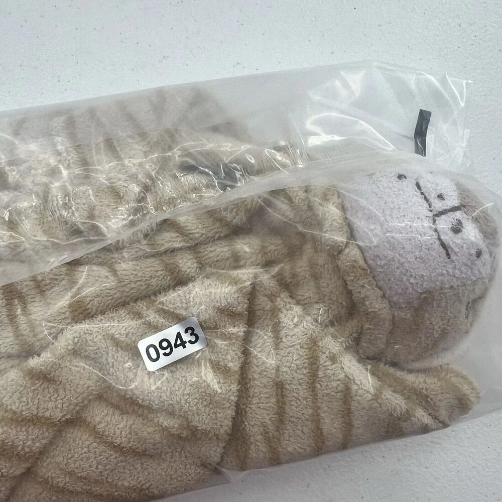Angel Dear Lovey Baby Security Blanket Plush Beige Tan Tiger Embroidered‎ Face
